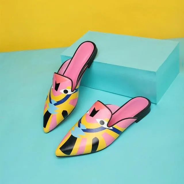 Backless Loafers Pointed Sandals