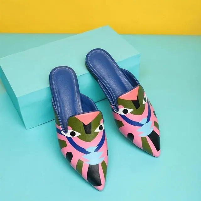 Backless Loafers Pointed Sandals
