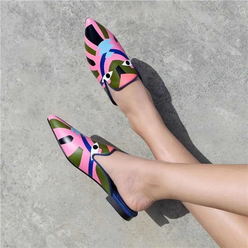 Backless Loafers Pointed Sandals