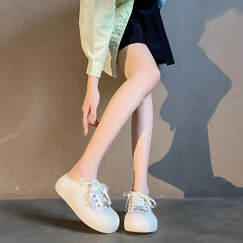 binfenxie  -  Summer Women's Slip On Platform Walking Mules Shoes Backless Fashion Casual Loafers Cute Slides Sneakers for Ladies