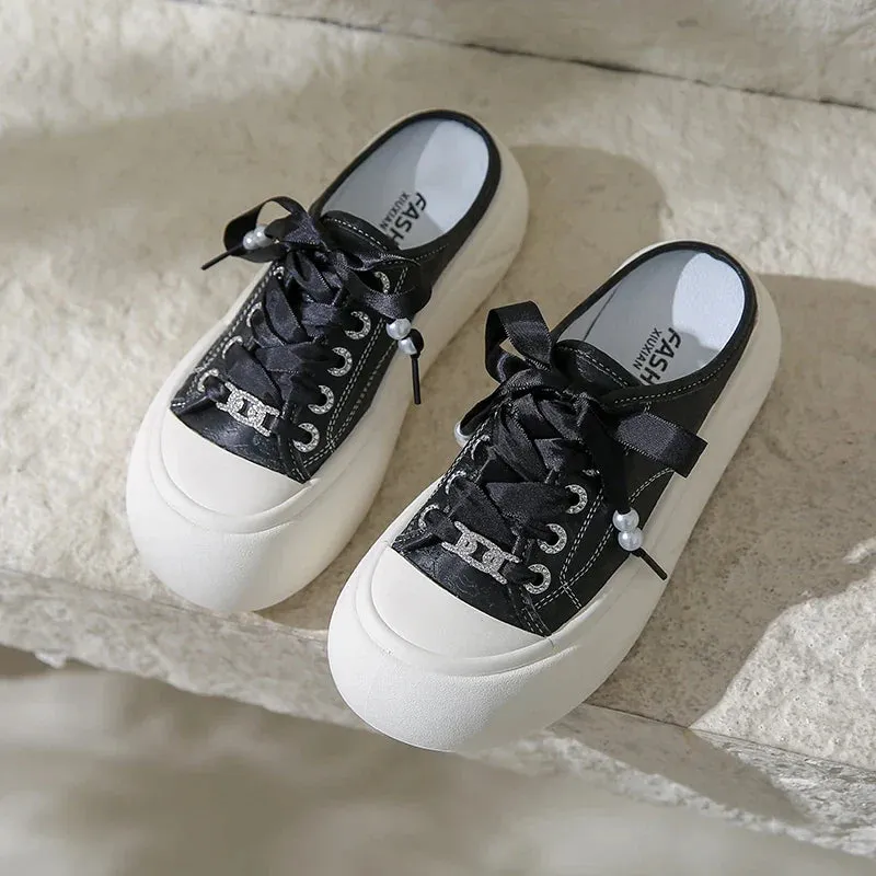binfenxie  -  Summer Women's Slip On Platform Walking Mules Shoes Backless Fashion Casual Loafers Cute Slides Sneakers for Ladies