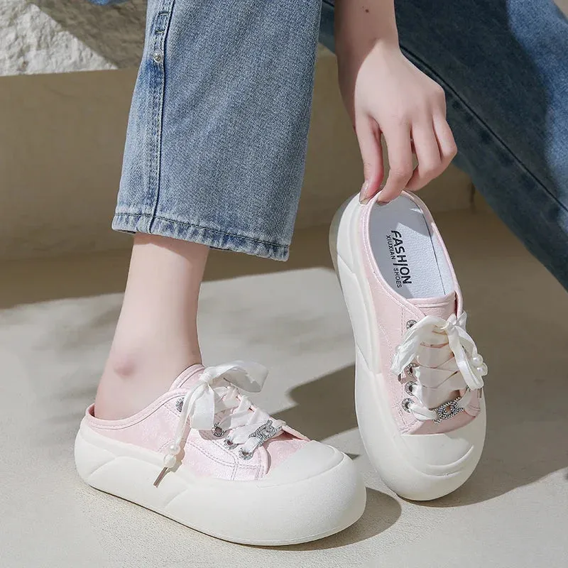binfenxie  -  Summer Women's Slip On Platform Walking Mules Shoes Backless Fashion Casual Loafers Cute Slides Sneakers for Ladies