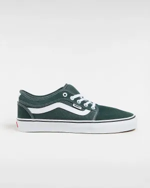 Chukka Low Sidestripe Shoes in Green Gables & True White