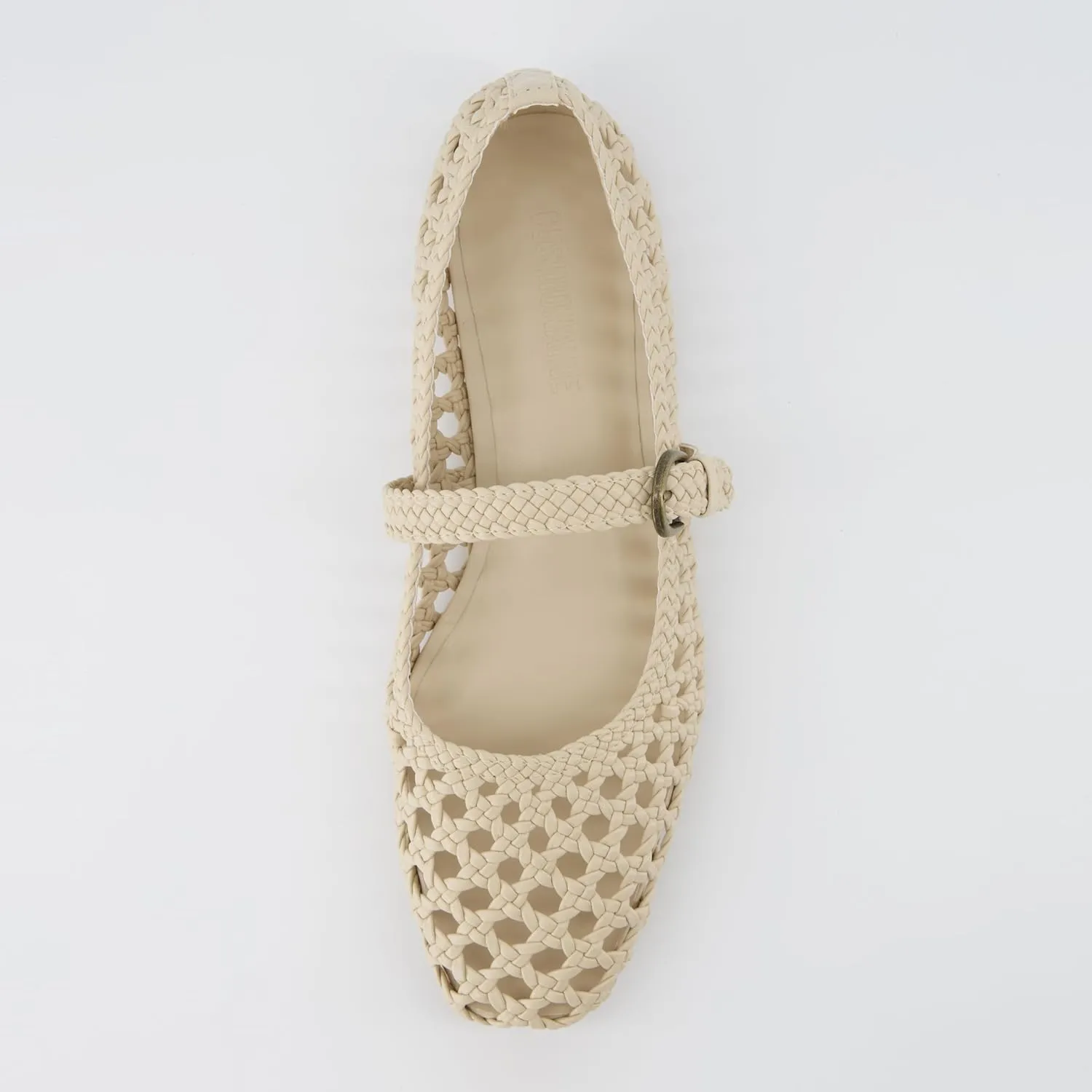 CUSHIONAIRE Weston Womens Hand Woven Dressy Ballet Flats  Faux Leather Mary Jane with Adjustable Strap & Memory Foam