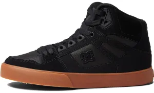 DC Pure High Top Black Gum Mens Leather Skate Trainers