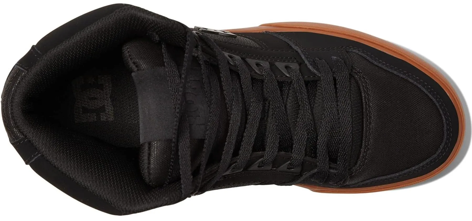 DC Pure High Top Black Gum Mens Leather Skate Trainers