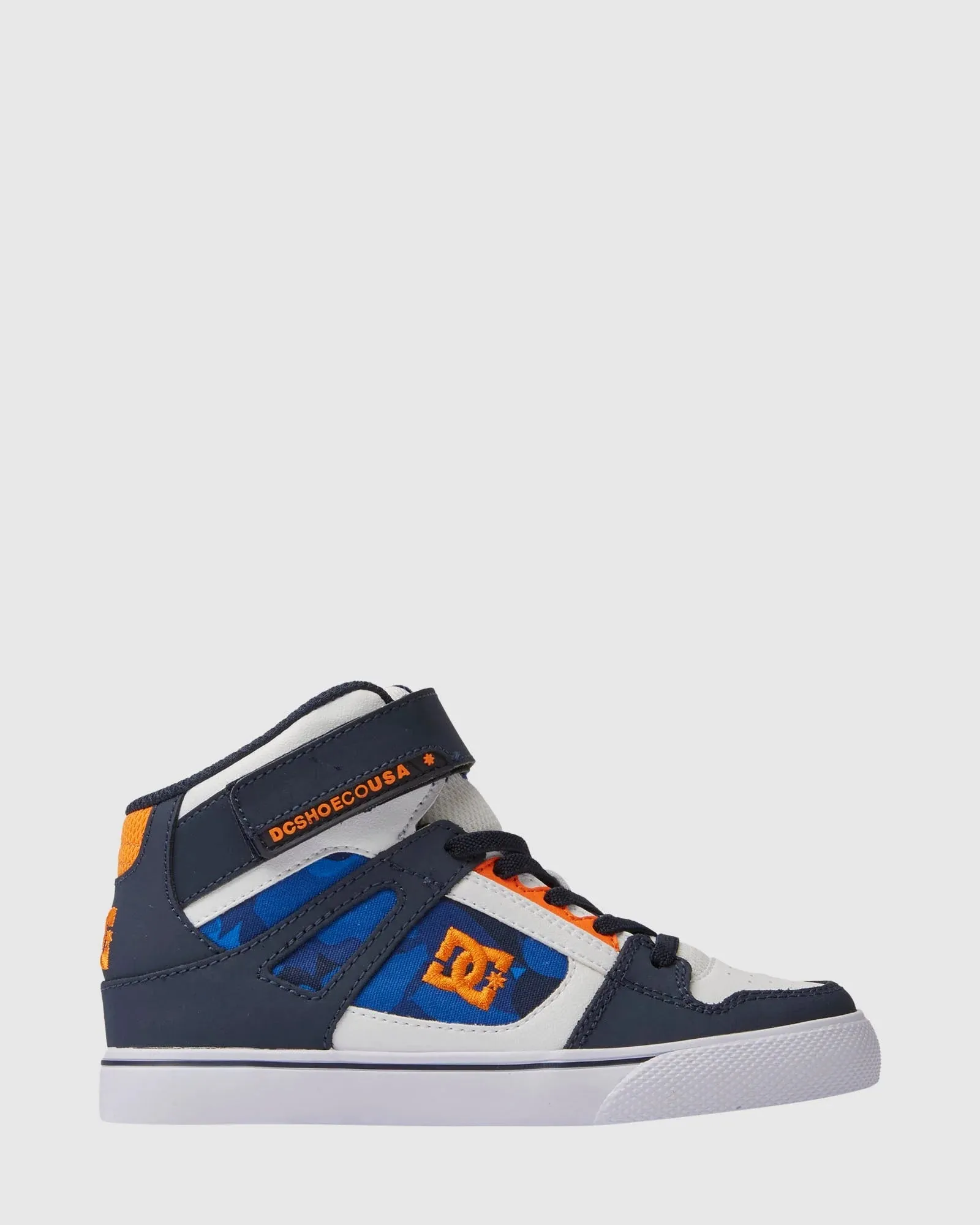 DC Pure High Top EV High Top Sneakers in Shady Blue/Orange: Size 10 to 7