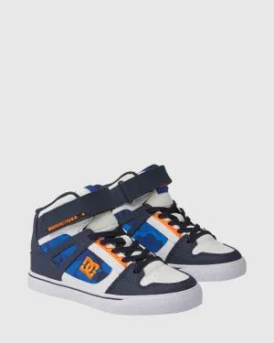 DC Pure High Top EV High Top Sneakers in Shady Blue/Orange: Size 10 to 7