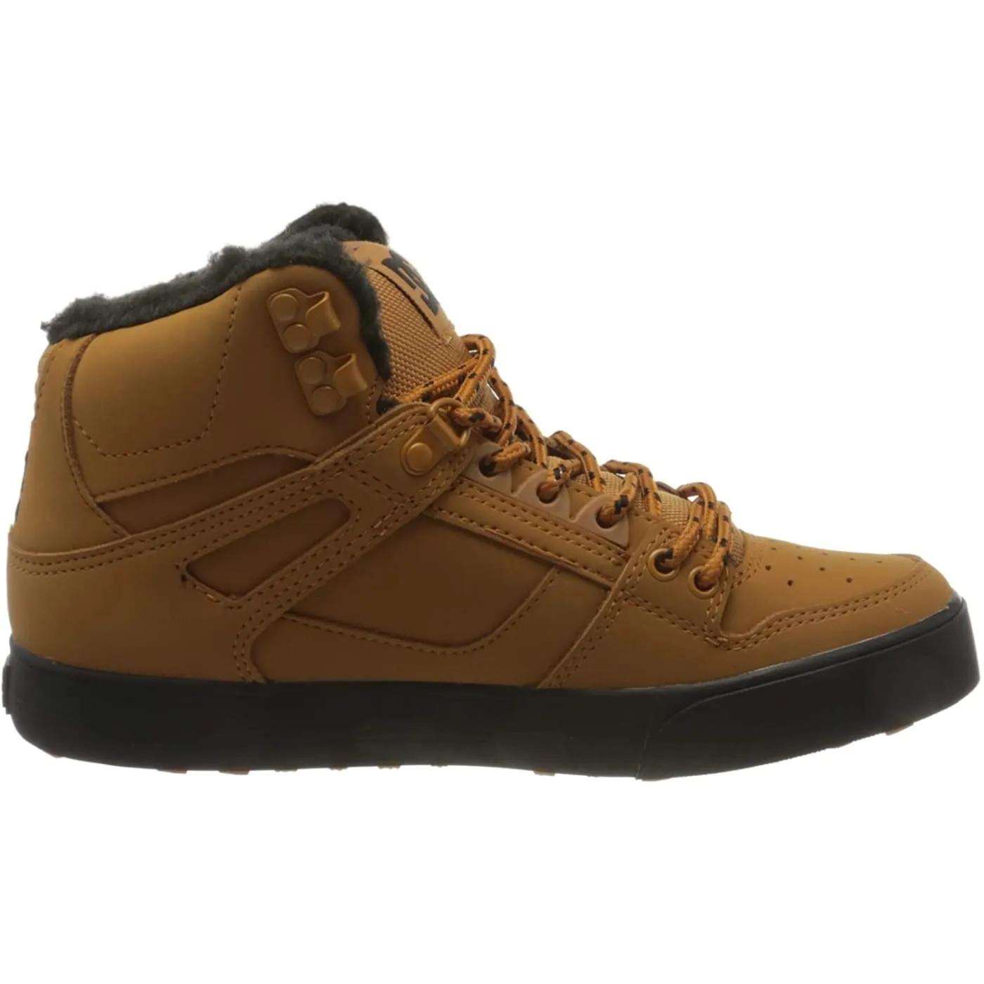 DC Pure High Top WC WNT Wheat Black Mens Leather Hi Trainers