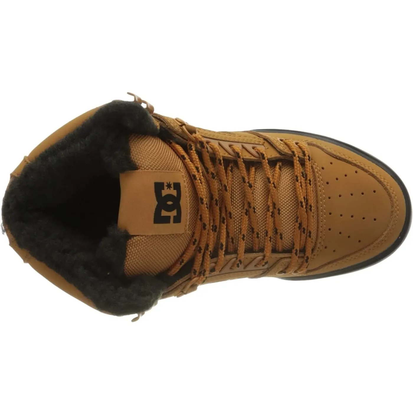 DC Pure High Top WC WNT Wheat Black Mens Leather Hi Trainers