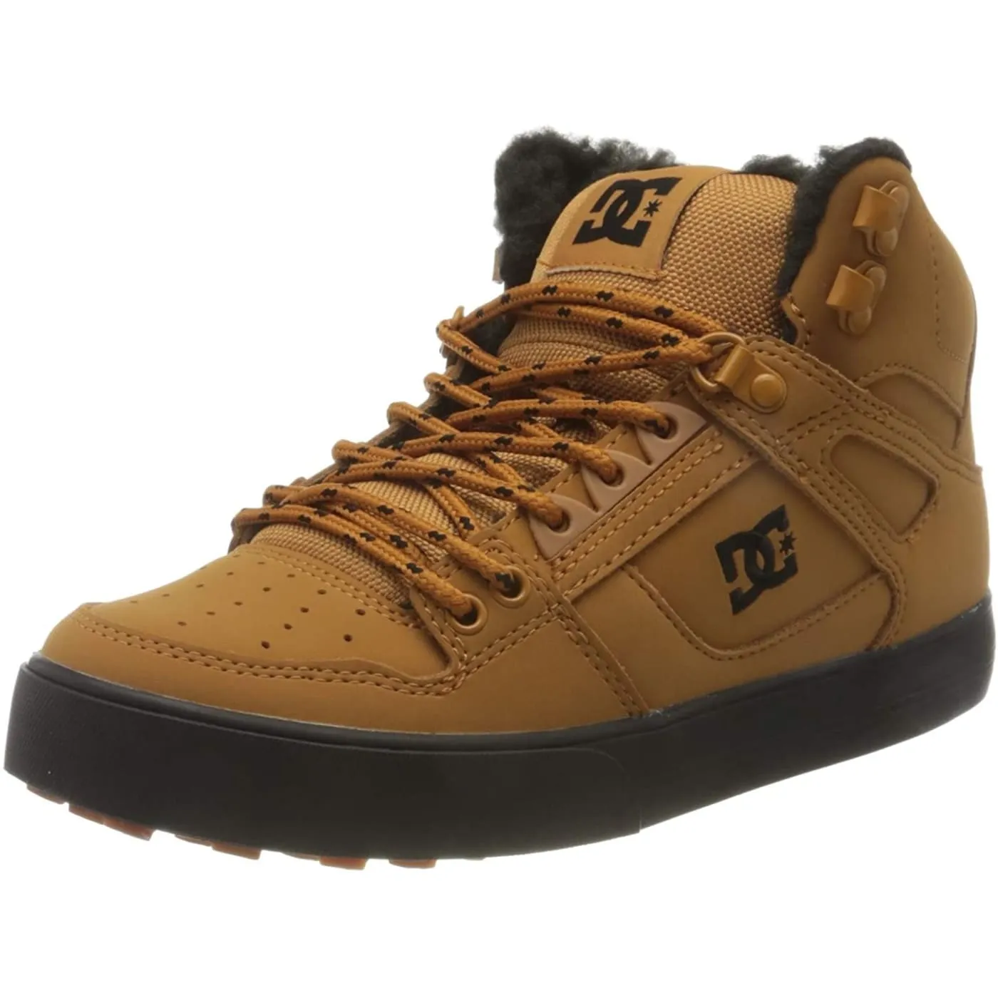 DC Pure High Top WC WNT Wheat Black Mens Leather Hi Trainers