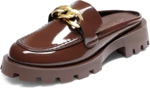DREAM PAIRS Mules for Women Slip On Shoes Platform Thick Comfortable Womens Chunky Flat Slides Slippers Loafers