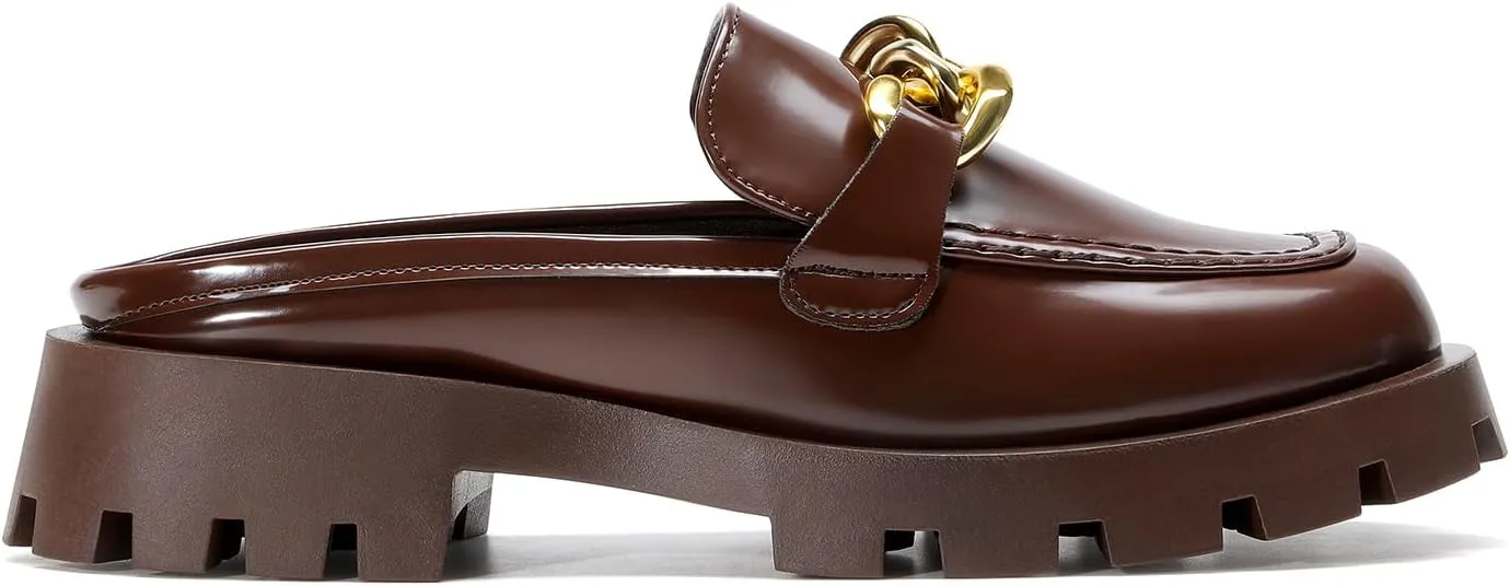 DREAM PAIRS Mules for Women Slip On Shoes Platform Thick Comfortable Womens Chunky Flat Slides Slippers Loafers
