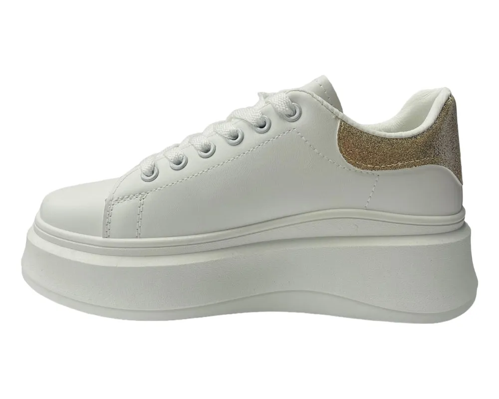 Faux Leather Chunky Sole Lace Up Trainers