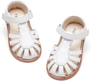 Felix & Flora Toddler Girls Sandals Flower Girl Shoes Soft Rubber Princess Summer Flat Shoes