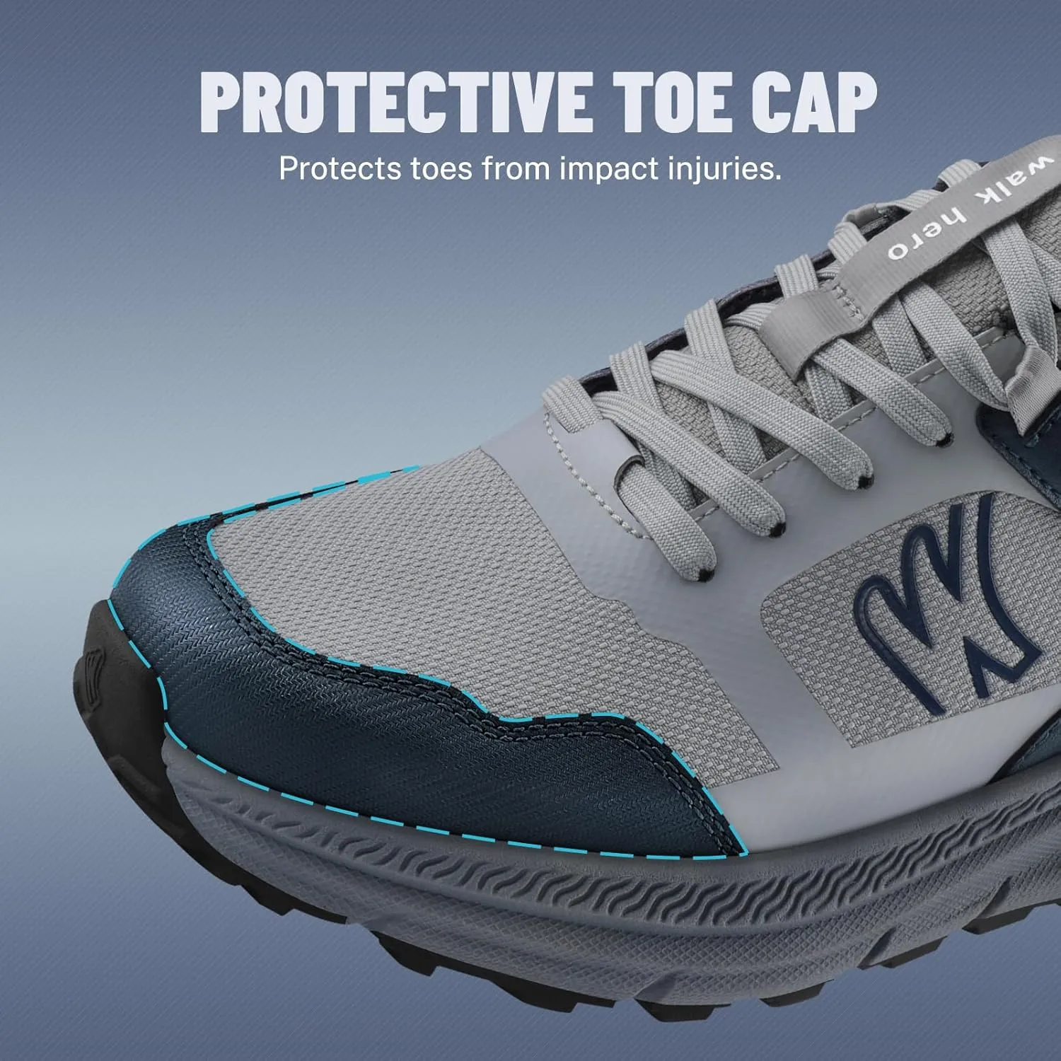 Mens Hiking Shoes for Plantar Fasciitis, Lightweight Waterproof Shoe with Non Slip Rubber Sole, Orthopedic Walking Shoes Sneakers with Arch Support for Foot & Heel Pain Relief