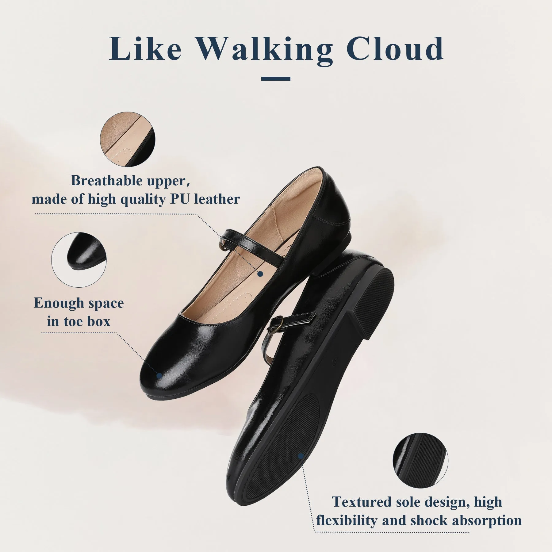 Round Toe Mary Jane Shoes