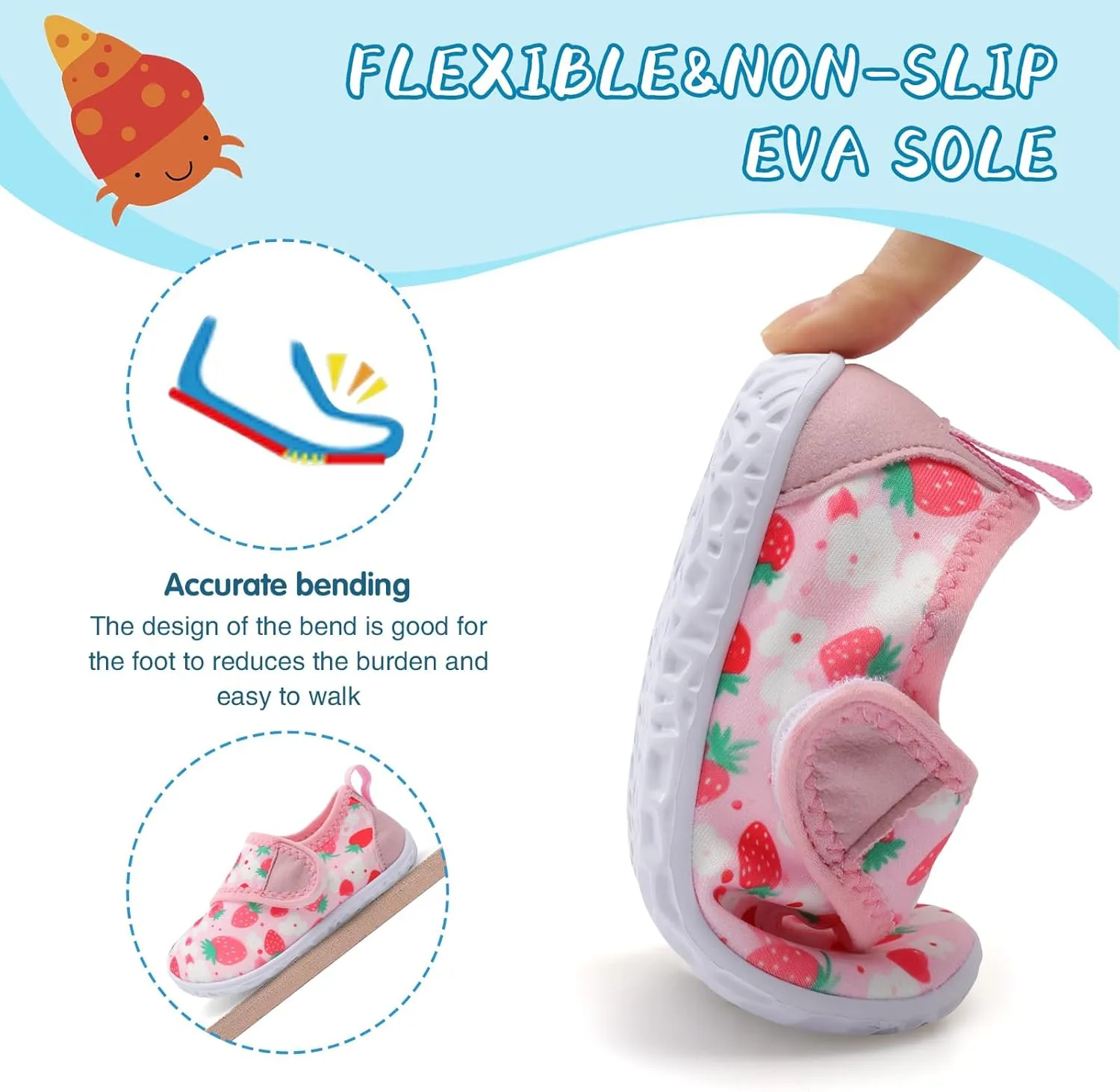 shopUAL Toddler Water Shoes Kids Girls Boys Beach Aqua Socks Skin Barefoot Walking Water Shoes Quick Dry Non-Slip Breathable Swim Pool Surf