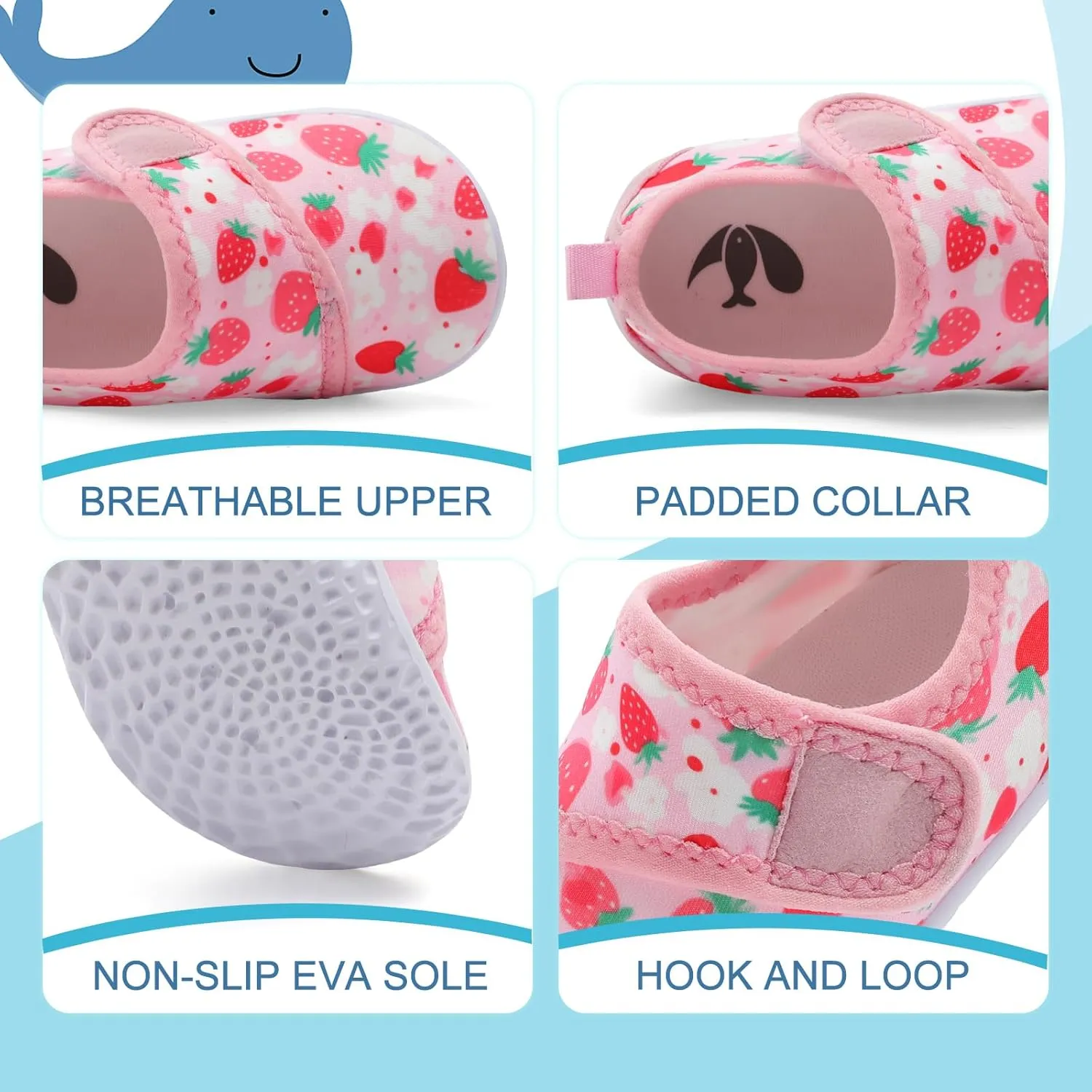 shopUAL Toddler Water Shoes Kids Girls Boys Beach Aqua Socks Skin Barefoot Walking Water Shoes Quick Dry Non-Slip Breathable Swim Pool Surf