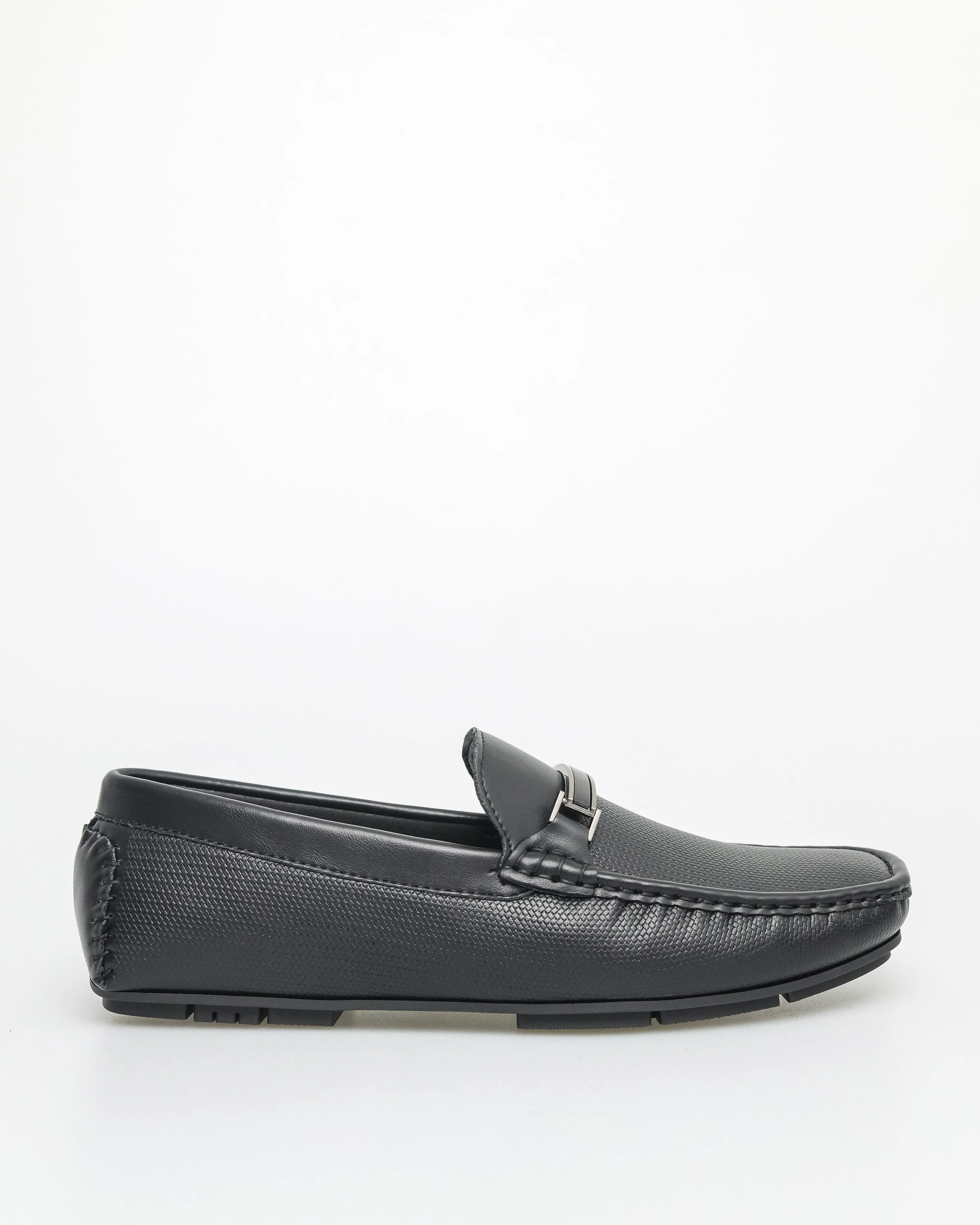 Tomaz C615 Men's Black Streamline Buckle Moccasins