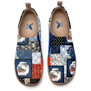 Yiume Women's Art Slip-On Casual Canvas Shoes Japanese Patchwork Painted,100% Cotton